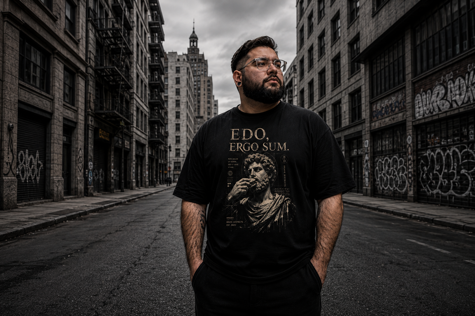 Edo ergo sum - polera ¨como,  luego existo¨.